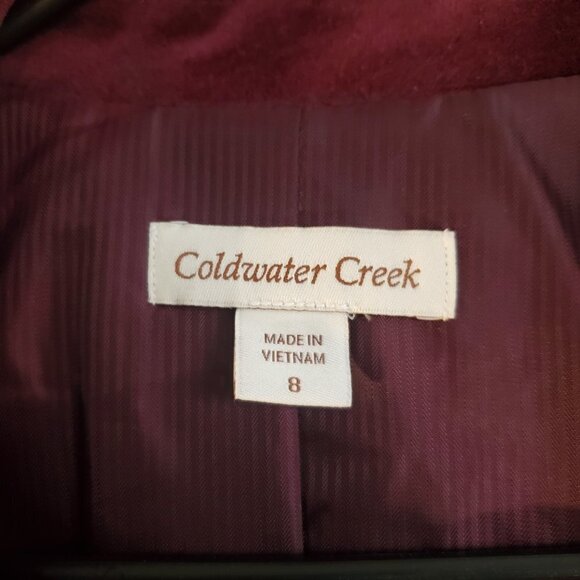 Coldwater Creek BURGUNDY / WINE Velvet Jacket Size 8 - Picture 9 of 13